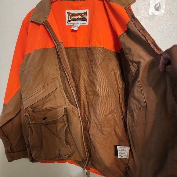 Gamehide Hunting Full-Zip Jacket Orange Cargo Mens Size M (Few Marks See Pics) - Picture 5 of 8
